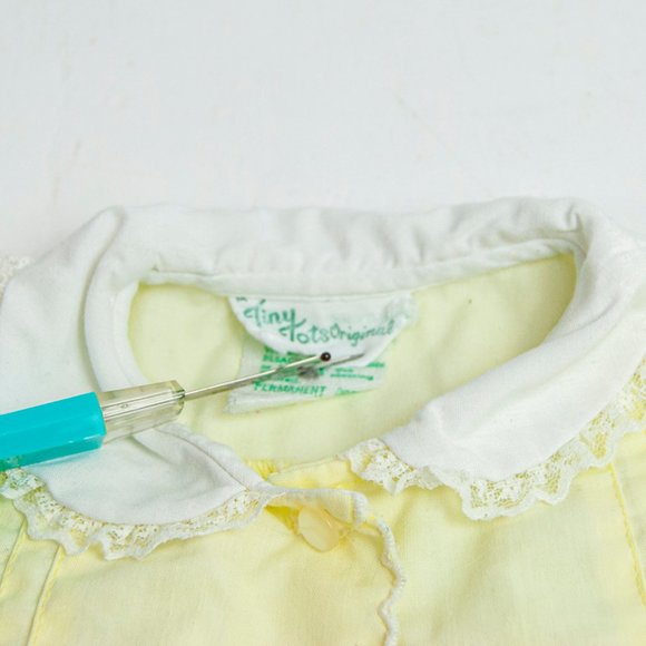 50s/60s Pale Yellow Short Dress Set 12-18 Months / - Picture 3 of 3